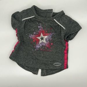 American Girl Doll Gray Sparkle Star Shirt